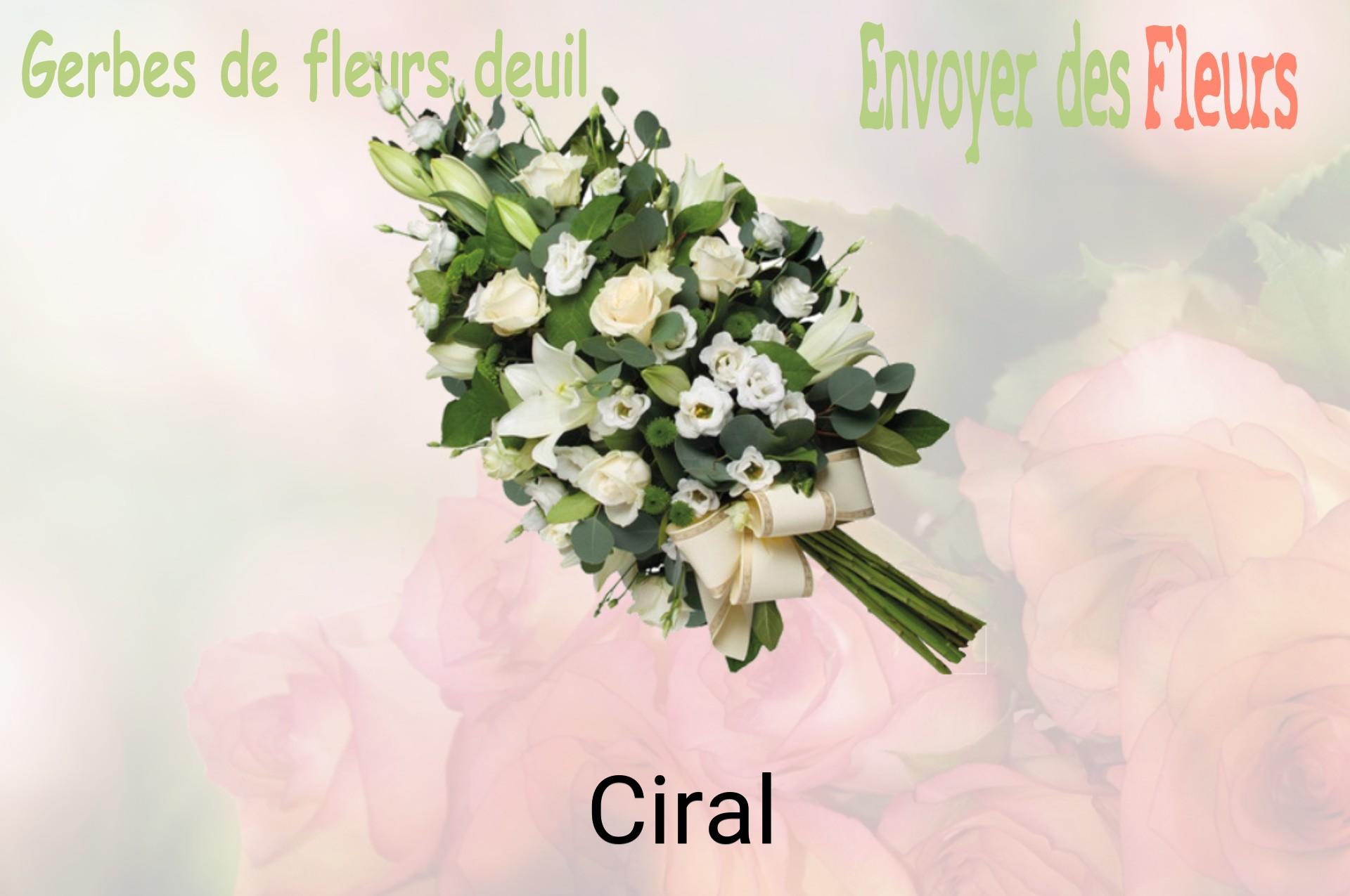 Gerbe de fleurs de deuil livrée à Ciral